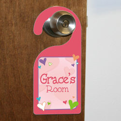 New Baby "She's All Heart" Personalized Doorhanger